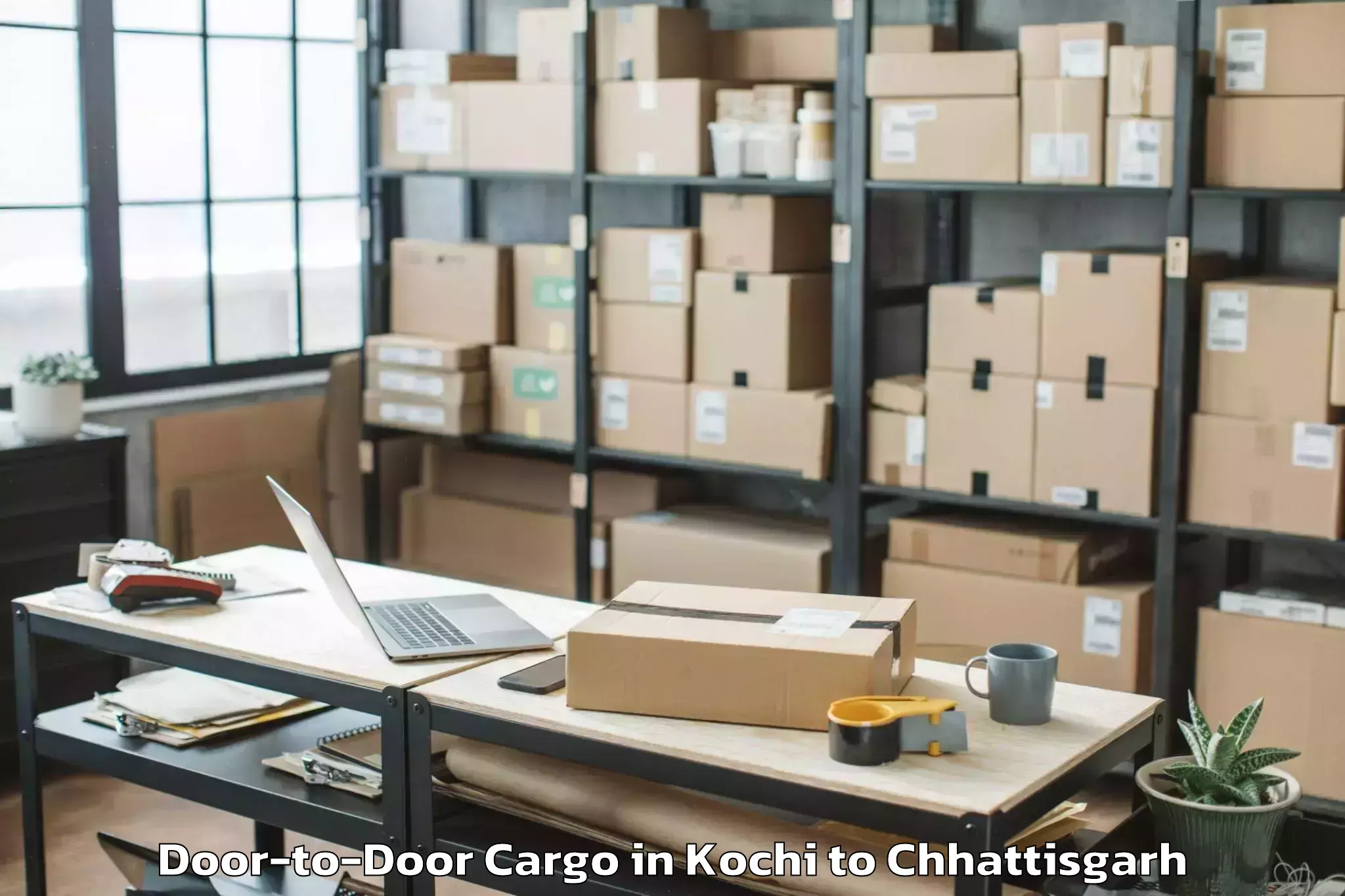 Book Kochi to Op Jindal University Raigarh Door To Door Cargo